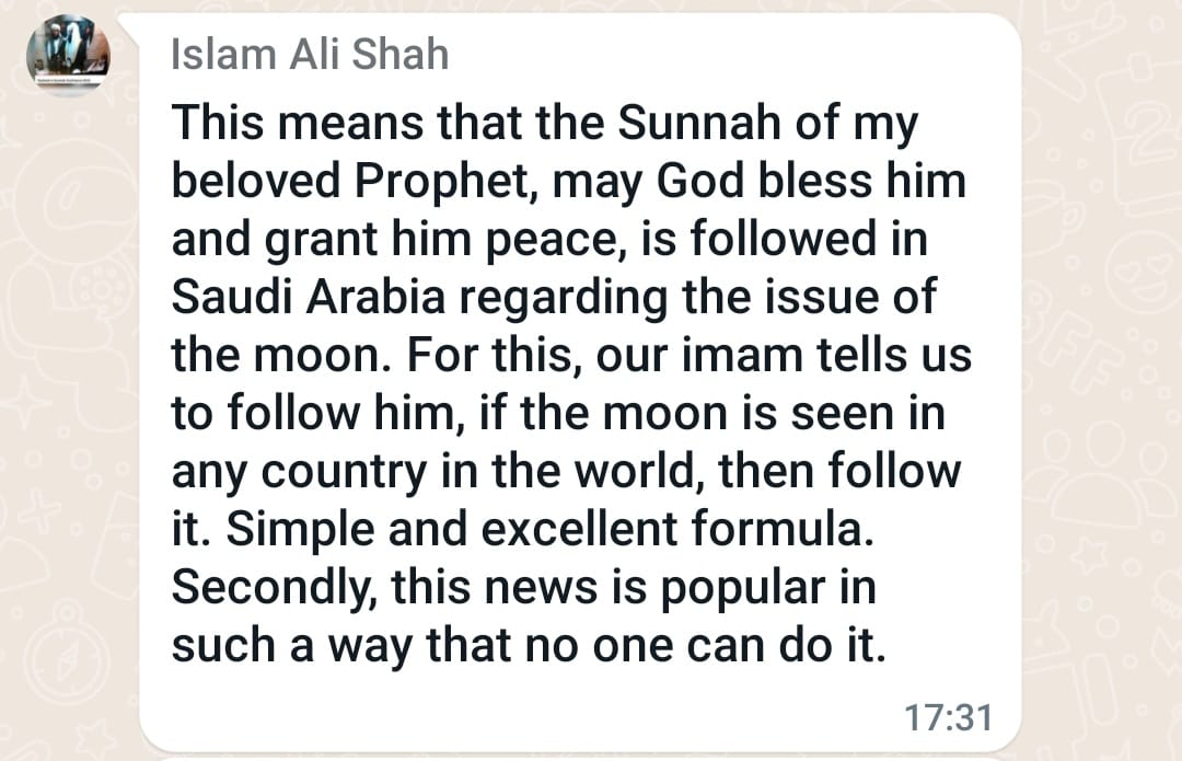 Islam Ali Shah statement